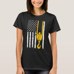 T-shirt Conducteur de grue Drapeau américain Conducteur de