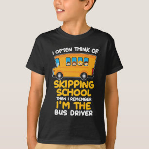 T-shirt Conducteur de Humour de bus à l'école Conducteur
