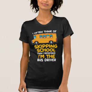 T-shirt Conducteur de Humour de bus à l'école Conducteur