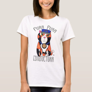 T-shirt Conducteur de train de chats Purr Fun Calico