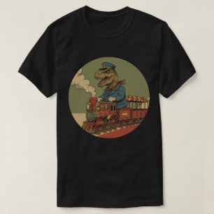 T-shirt Conducteur de train T-Rex - Chemin de fer Dinosaur