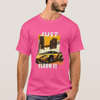 T-shirt conduis au plancher voiture de course voiture drif