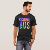 T-shirt Conduite Sûre Retour À L'École Tie Dye Bus De L'Éc (Devant entier)