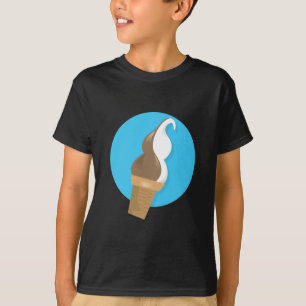 T-shirt Cône de chocolat et de glace à la vanille
