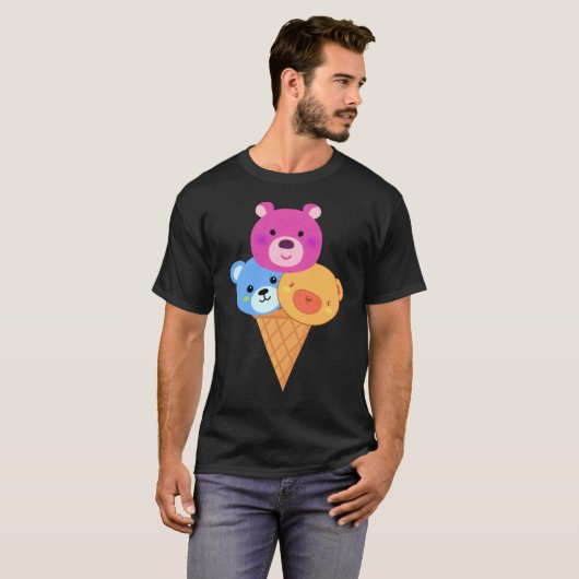 T-shirt Cône de glace Ourson (Devant entier)
