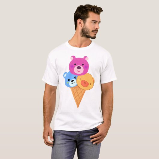 T-shirt Cône de glace Ourson (Devant entier)