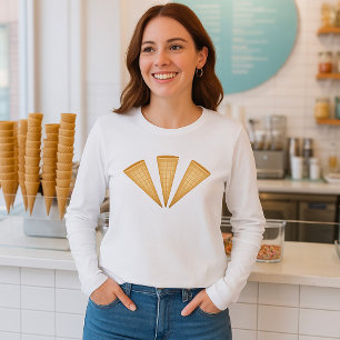 T-shirt Cône de glace triple gaufre dessert d'été