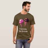 T-shirt Cônes de crème glacée, chocolat et fraise (Devant entier)