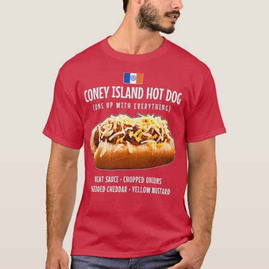 T-shirt Coney Island Chaud Dog Sauce Onions Cheddar (Devant)