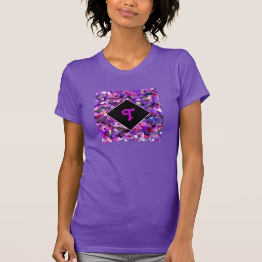 T-shirt Confetti violet monogramme (Devant)