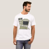 T-shirt Configuration de bureau avec ordinateur rétro (Devant entier)