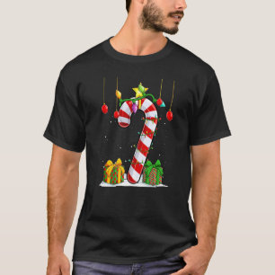 T-shirt Confiserie Bonbon de Noël Rouge et Blanc Gai et Lu
