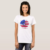 T-shirt confort classique avec style fleur (Devant entier)