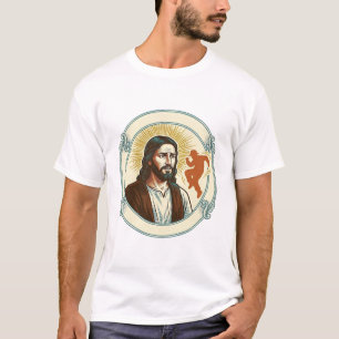 T-shirt Confus Jésus Tendance de danse virale Silhouette V