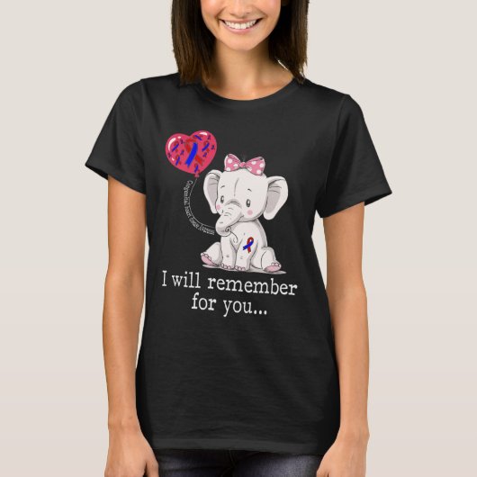 T-shirt Congenital Heart Disease Awareness Elephant  (Devant)
