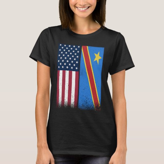 T-shirt Congo Congo Congo Drapeaux congolais Amérique Fièr (Devant)