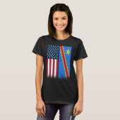 T-shirt Congo Congo Congo Drapeaux congolais Amérique Fièr (Devant entier)