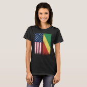T-shirt Congo Congolese American Flags Proud USA Congo (Devant entier)