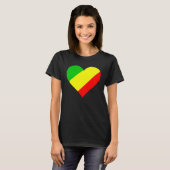 T-shirt Congo Drapeau Coeur Congo Aimer Congo (Devant entier)