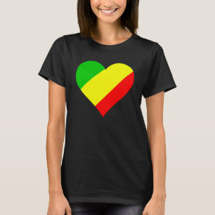 T-shirt Congo Drapeau Coeur Congo Aimer Congo