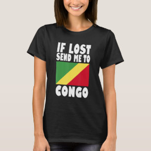 T-shirt Congo Drapeau Design Si perdu envoyez-moi au Congo