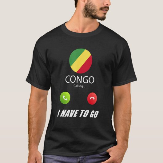 T-shirt Congo Drapeau Souvenir Congo Appelle (Devant)