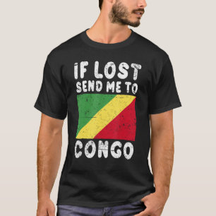T-shirt Congo Drapeau Souvenir Si perdu envoyez-moi au Con