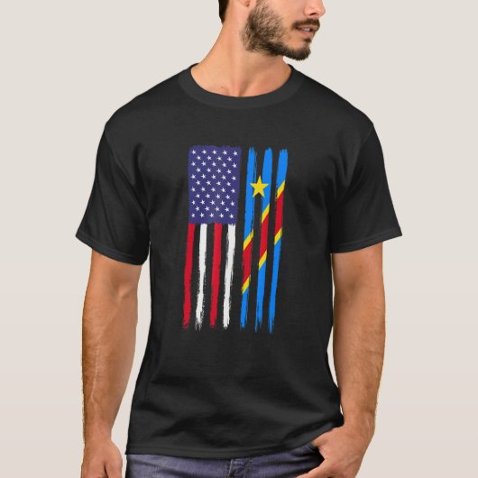 T-shirt Congo Roots Drapeau semi-américain Patriotique Con (Devant)