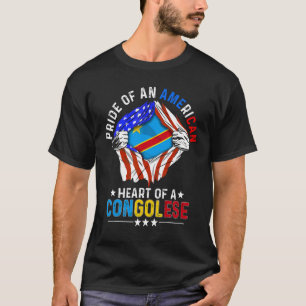 T-shirt Congolais Américain Amérique Fierté Étranger C