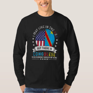 T-shirt Congolais Américain Maison aux États-Unis Patriote