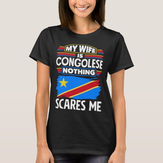 T-shirt Congolese DR Congo Congolese Flag Congolese Wife (Devant)