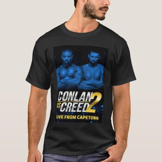 T-shirt Conlan vs Creed 2 poster blue (Devant)
