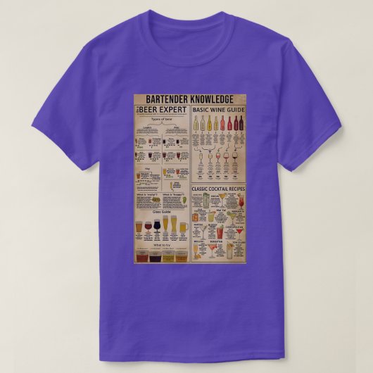 T-shirt Connaissances du barman (Design devant)