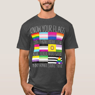T-shirt Connaissez vos drapeaux LGBTQ+ Gay pride Drapeau T