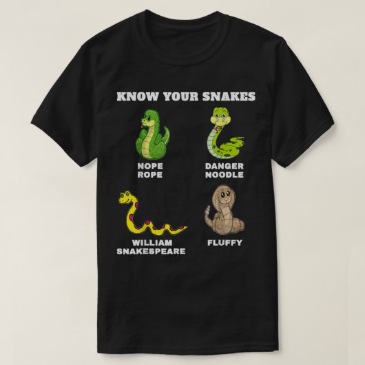 T-shirt Connaissez Vos Serpents Drôle Noms Danger Noodle N (Design devant)