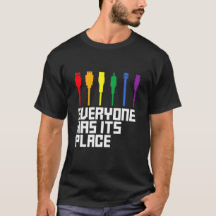 T-shirt Connecteur De Câble Lgbtq Pride Mois
