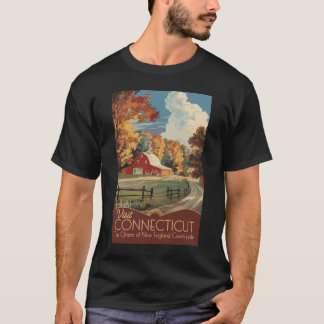 T-shirt Connecticut Campagne Voyage Art Vintage