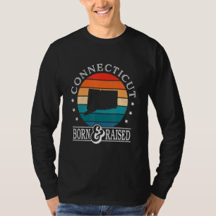 T-shirt Connecticut États-Unis Né et élevé Retro Us State