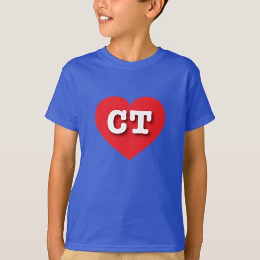 T-shirt Connecticut Red Heart - J'aime CT (Devant)