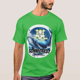 T-shirt Connecticut Sperm Whale State Animal Watercolor Ar