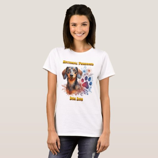 T-shirt Connexion Dachshund : Un Bond Pawesome (Devant entier)