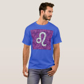 T-shirt Connexion Leo sur Camouflage numérique Fuchsia ros (Devant entier)