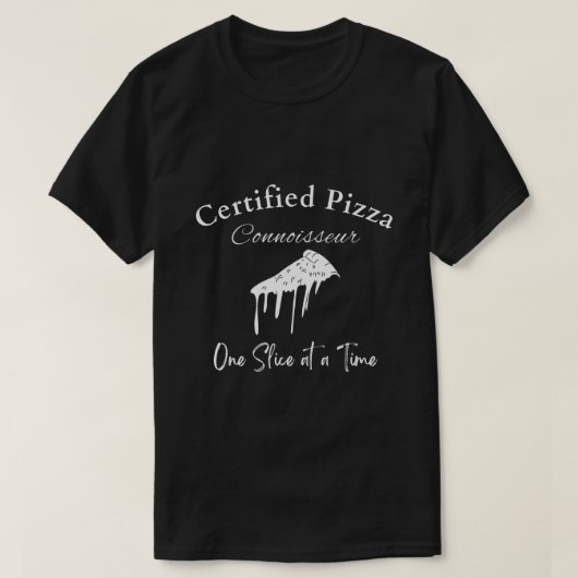 T-shirt Connoisseur de pizza certifié (Design devant)