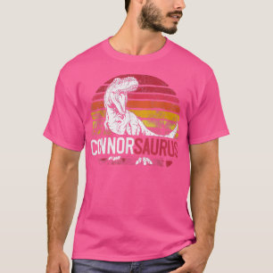 T-shirt Connor Saurus Personnalisé T Re Nom Noël Gif