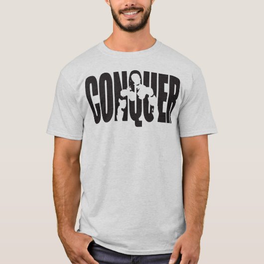 T-shirt CONQUER - Motivation de la musculation (Devant)