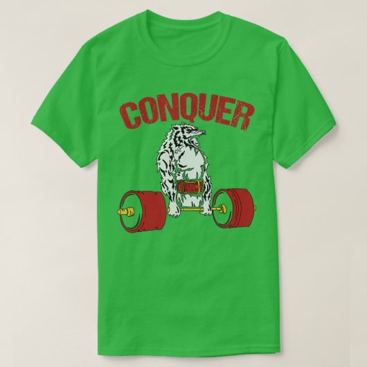 T-shirt Conquer Wolf Poids Bodybuilding Gym (Design devant)