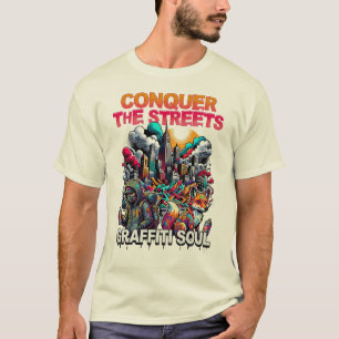 T-shirt Conquérir les rues Âme de graffiti Mode streetwear