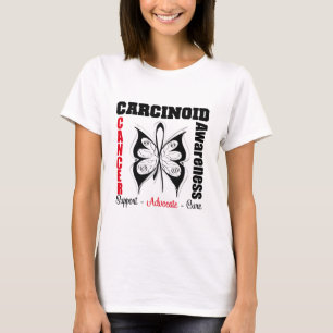 T-shirt CONSCIENCE carcinoïde de ruban de papillon de
