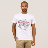 T-shirt Conscience de cancer de poumon de ruban (Devant entier)