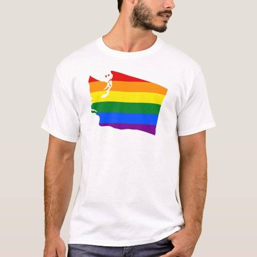 T-shirt Conscience de gay pride de drapeau de la carte (Devant)